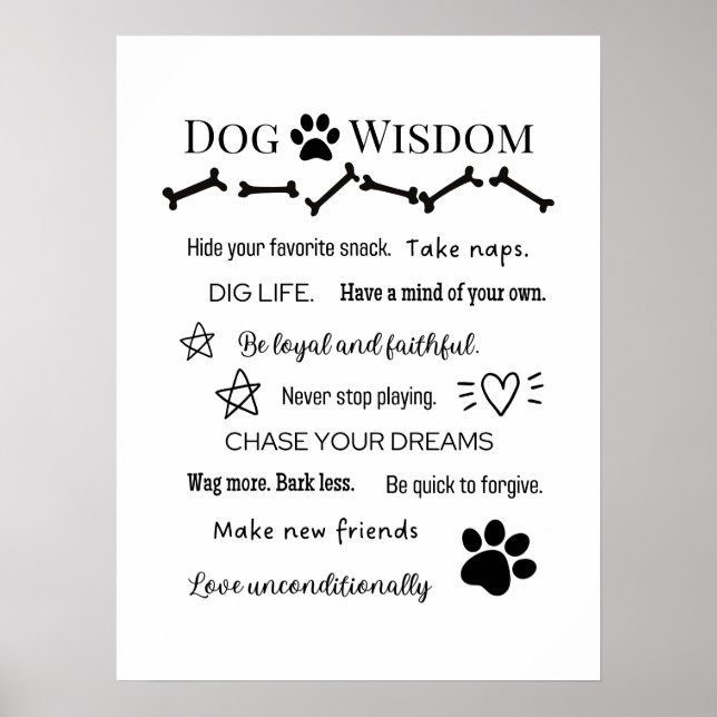 Dog Wisdom Poster (Front)