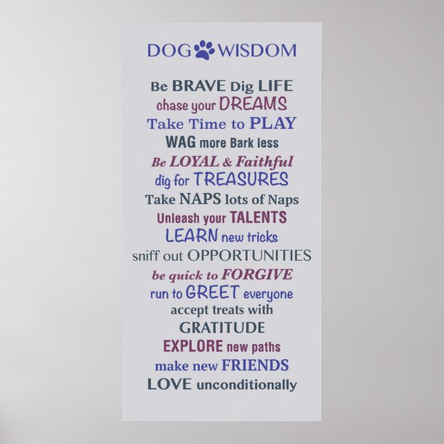 Dog Wisdom Quote Poster (Front)