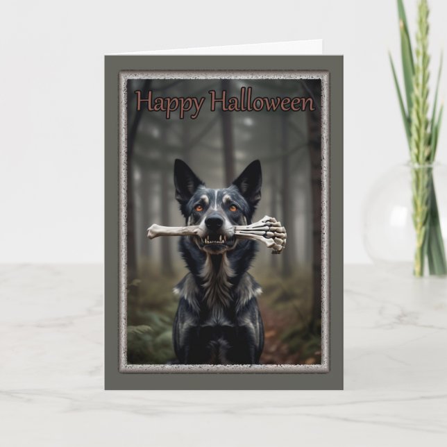 Dog with a Bone Halloween Card (Front)