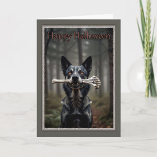 Dog with a Bone Halloween Card