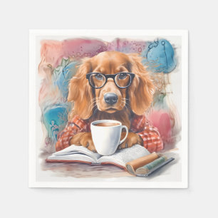 Dog With a Cup of Hot Chocolate Napkin