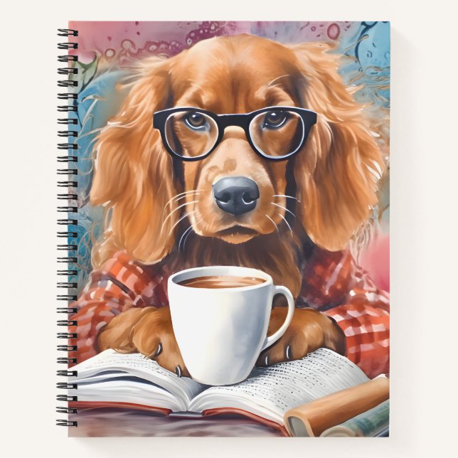 Dog With a Cup of Hot Chocolate Notebook (Front)