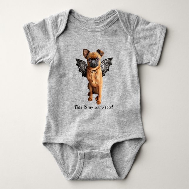 Dog With Bat Wings Baby Bodysuit (Front)