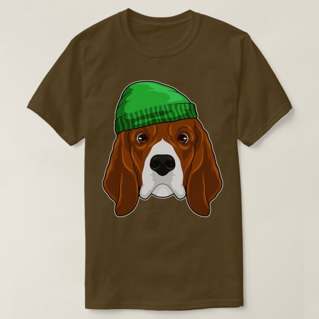 Dog with Beanie T-Shirt (Design Front)