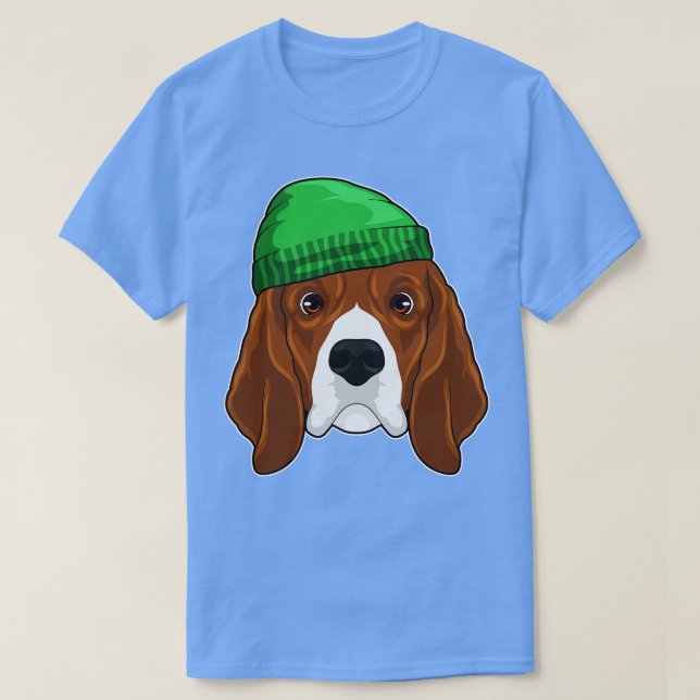 Dog with Beanie T-Shirt (Design Front)