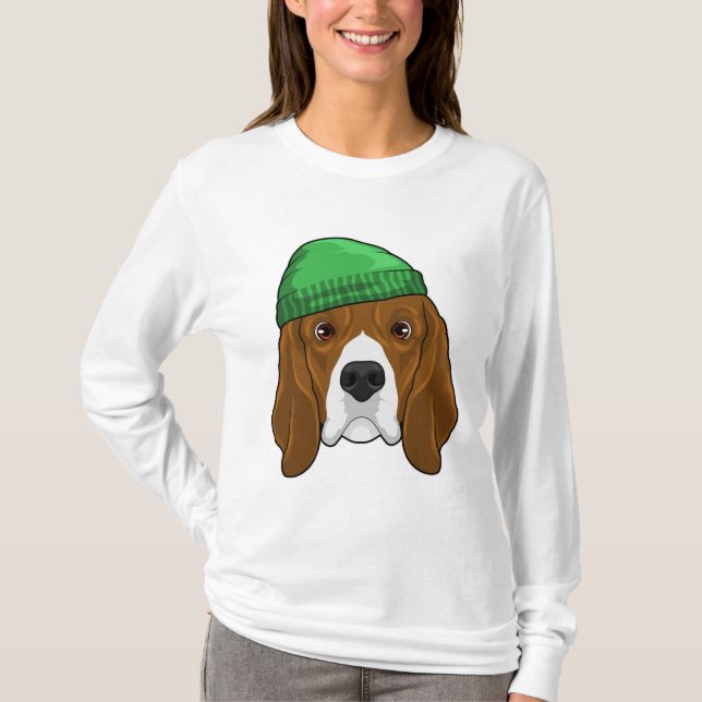 Dog with Beanie T-Shirt (Front)