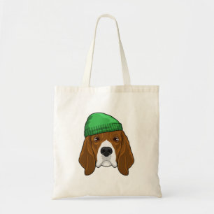 Dog with Beanie Tote Bag