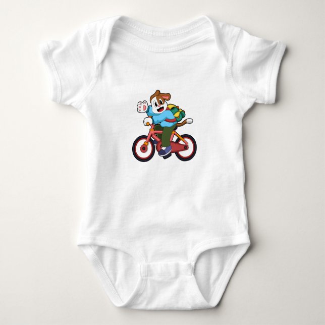 Dog with Bicycle Baby Bodysuit (Front)