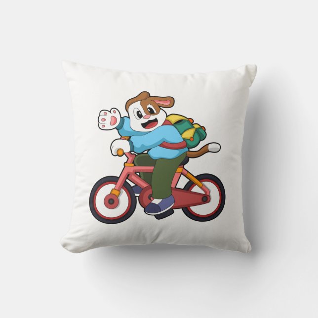 Dog with Bicycle Cushion (Front)