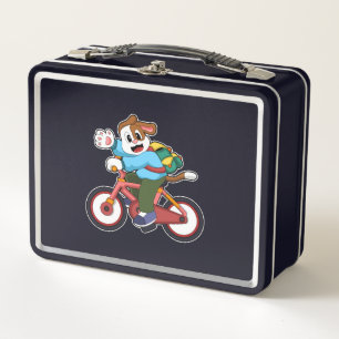 Dog with Bicycle Metal Lunch Box