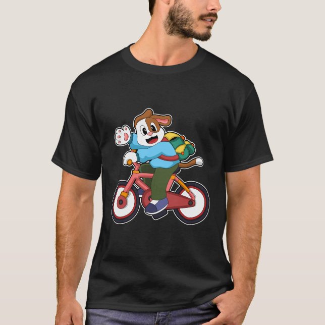 Dog with Bicycle T-Shirt (Front)