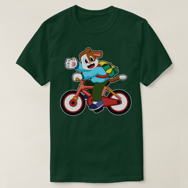 Dog with Bicycle T-Shirt (Design Front)