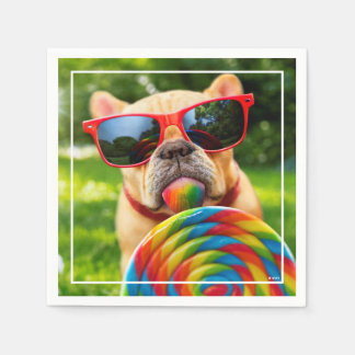 Dog With Big Lollipop Napkin