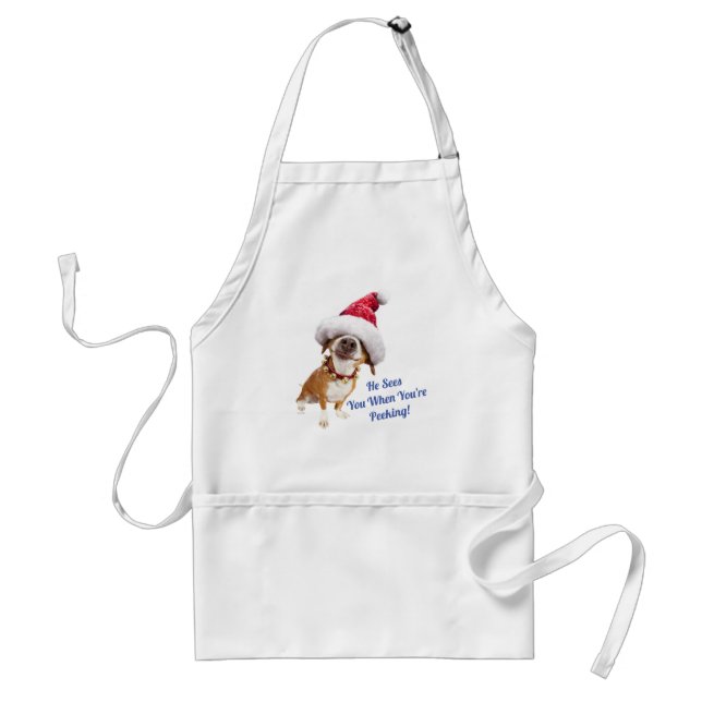 Dog With Big Santa Hat Standard Apron (Front)