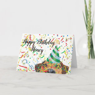Dog with Birthday Hat, Birthday Greeting Card