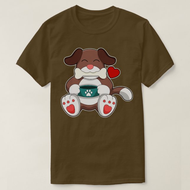 Dog with Bone 1 T-Shirt (Design Front)