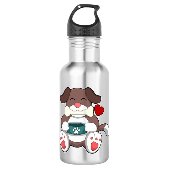 Dog with Bone 710 Ml Water Bottle (Front)