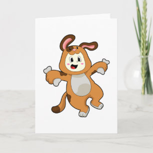 Dog with Bone as Rabbit Card