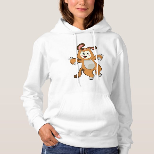 Dog with Bone as Rabbit Hoodie (Front)