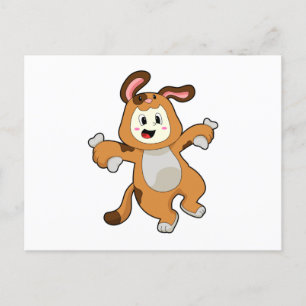 Dog with Bone as Rabbit Postcard