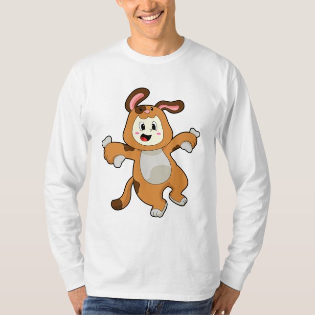 Dog with Bone as Rabbit T-Shirt (Front)