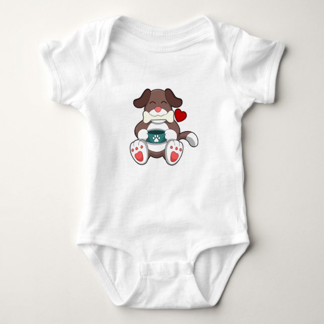 Dog with Bone Baby Bodysuit (Front)