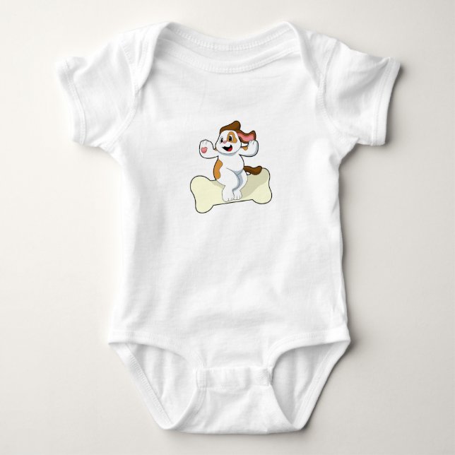 Dog with Bone Baby Bodysuit (Front)