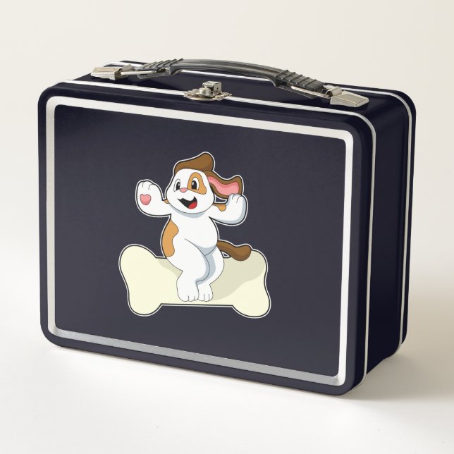 Dog with Bone Metal Lunch Box (Front)