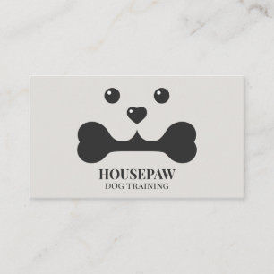 Dog with Bone Minimalistic Pet Business Card