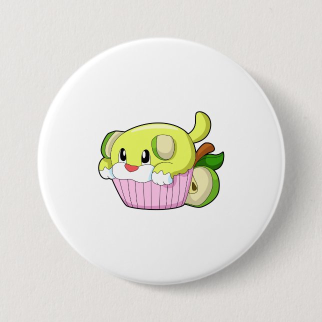 Dog with Cake 7.5 Cm Round Badge (Front)