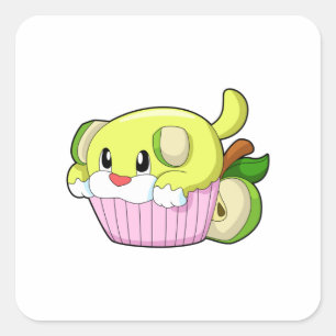 Dog with Cake Square Sticker