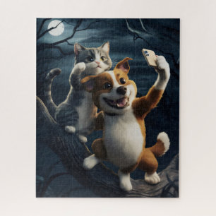 Dog with cat. jigsaw puzzle