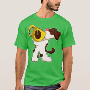 Dog with Cup of Coffee 2 T-Shirt