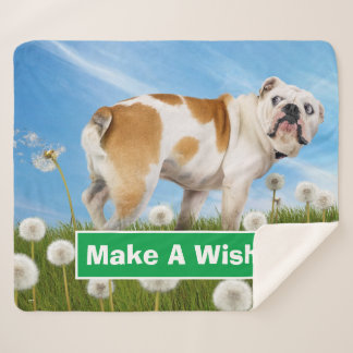 Dog With Dandelion Sherpa Blanket