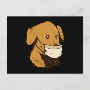 Dog With Face Mask Postcard