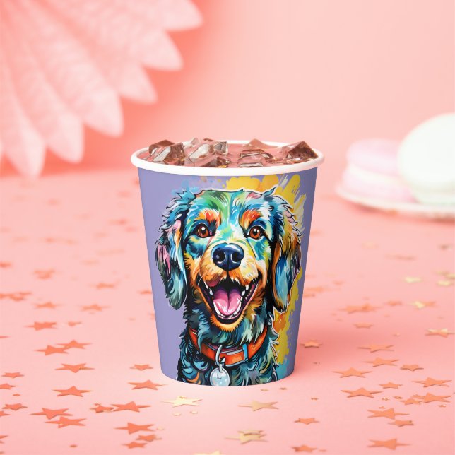 Dog with Glasses Paper Cups (Insitu)