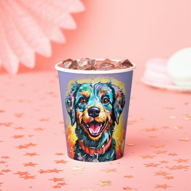 Dog with Glasses Paper Cups (Insitu)