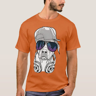 Dog with headphones and cool music glasses family T-Shirt