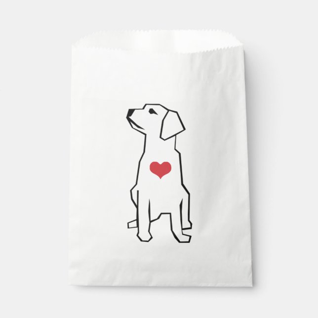 Dog with Heart Illustration Favour Bag (Front)
