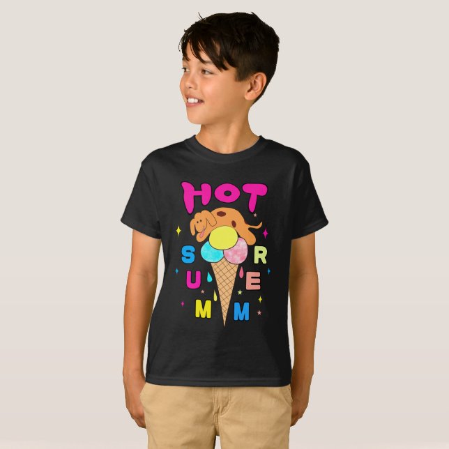 Dog with ice cream T-Shirt (Front Full)
