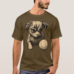 Dog with its ball Cute Animal Lover design T-Shirt