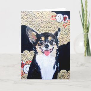 Dog with Kimono Greeting Card