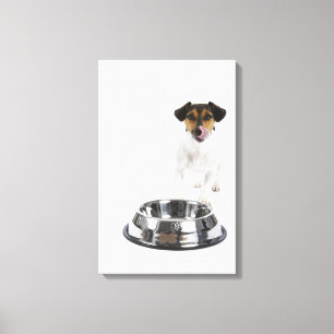 Dog with Large Bowl Canvas Print