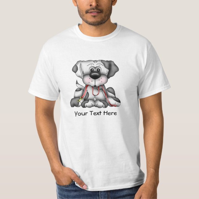 Dog With Leash (Customisable) T-Shirt (Front)