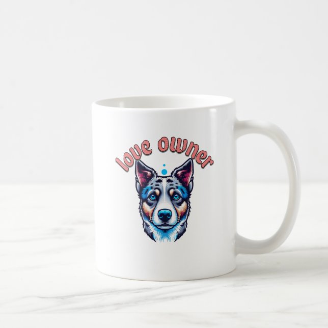 dog with love owner coffee mug (Right)