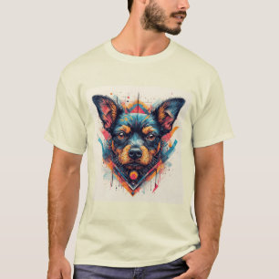 Dog with Modern Abstract Design T-Shirt