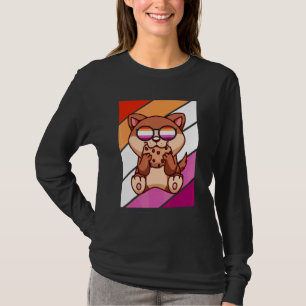 Dog With Pride Lesbian Flag Lgbtq Proud Ally Pride T-Shirt