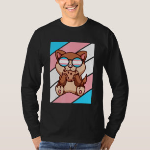 Dog With Pride Transgender Flag LGBTQ Proud Ally P T-Shirt