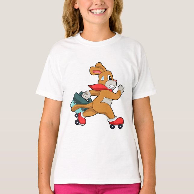 Dog with Roller skates T-Shirt (Front)