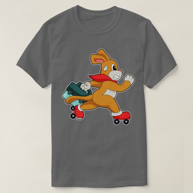 Dog with Roller skates T-Shirt (Design Front)